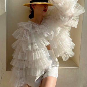 Chiffon Layer Multi Ruffle  Blouse